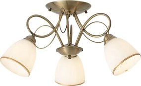 Klassieke plafondlamp brons met opaal glas 3-lichts - Katarina