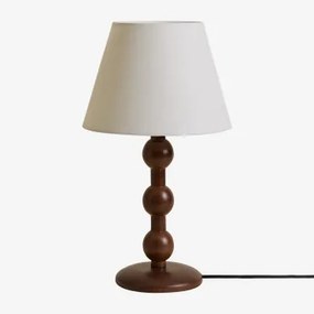 Dorela rubberen houten tafellamp Donker Hout - Sklum