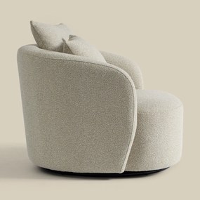 Grote Fauteuil Rond Met Kussens Beige