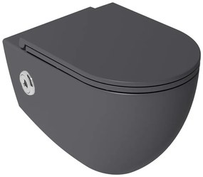 Isvea Infinity toiletpot met bidet en sensor randloos antraciet