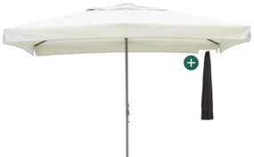 Parasol Shadowline Bonaire | Inclusief hoes | Rechthoekig | 400x300cm | Met katrol | Grijs/Antraciet | Kees Smit Tuinmeubelen