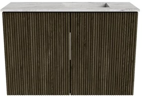 Mondiaz Joya DLux 60cm toiletmeubel shadow met wastafel faye rechts 1 kraangat glace