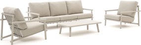 Stoel-bank loungeset Bellagio  | 5 personen | Loungeset Beige | Aluminium | Kees Smit Tuinmeubelen