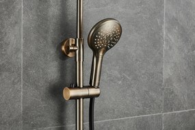 Saniclear Evolution inbouw regendouche rond met glijstang en 2 standen handdouche verouderd messing