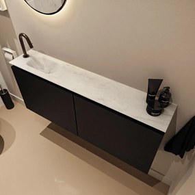 Mondiaz Ture DLux toiletmeubel 120cm urban met wastafel opalo links met kraangat