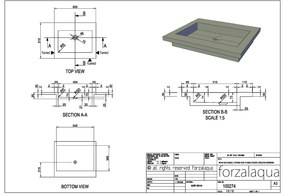 Forzalaqua Nova wastafel 60x50cm zonder kraangat graniet gezoet