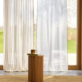 Glasgordijn met ton sur ton ruitjesmotief en lussen, Madrila