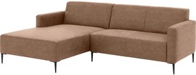 Goossens Bank Key West bruin, micro leer, 2-zits, modern design
