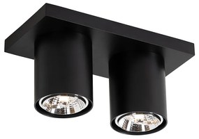 Moderne plafondSpot / Opbouwspot / Plafondspot zwart 2-lichts - Tubo Modern GU10 Binnenverlichting Lamp
