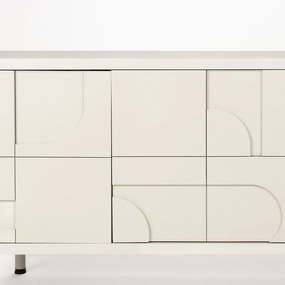 Beige Dressoir Met Relief Vormen - 120x40x55cm.