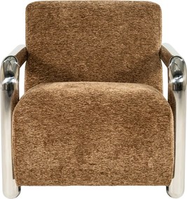 Fauteuil Chromen Armen Bruin
