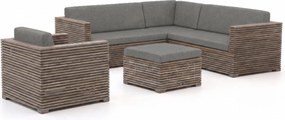+ 15% kassakorting | Hoek loungeset ROUGH | 6 personen | Loungeset Old Teak Greywash | Hoekbank Teakhout | Kees Smit Tuinmeubelen
