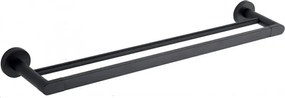 Mexen Tiber dubbele handdoekhouder, zwart - 7050525-70