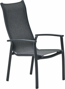 Garden Impressions Hilly tuinstoel stapelbaar donker grijs - 2 stuks