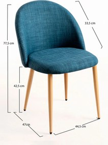 Set 4 Vint Stoffen Stoelen