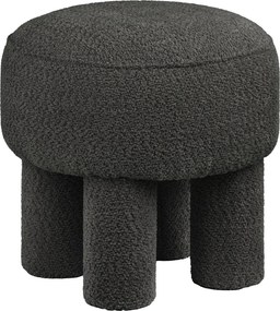 Canberra Poef Bouclé - Charcoal