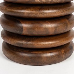 Zuiver Disc Massief Houten Kruk Walnoot - 35 X 35cm.