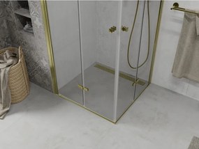 Mexen Lima Duo douchecabine vouwbaar 90 x 90 cm, transparant, goud - 856-090-090-50-00-02