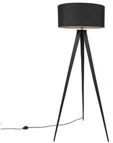 Moderne vloerlamp zwart met zwarte kap - Ilse Modern E27 Binnenverlichting Lamp
