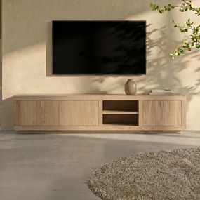 Eleonora Helsinki Tv-meubel Lichtbruin Eiken 200 Cm - 200x42x45cm.