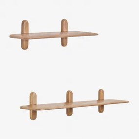 Set Van 2 Wandplanken In Veleta-hout Mangohout - Sklum