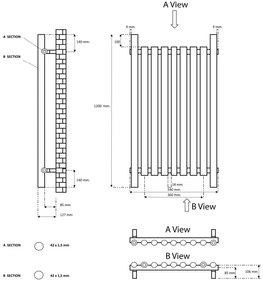 Eastbrook Lambourne horizontale radiator 55x120cm 549W chroom