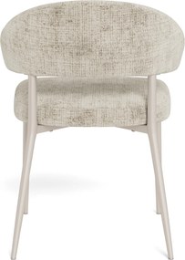 IRIS Beige (stof Juto 4) / grijs-beige frame (kashmir) – MODERNE GESTOFFEERDE STOEL VOOR WOONKAMER/EETKAMER BOHO