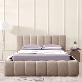 Teddy Boucle Bedframe Met Strepen 160 X 200 Cm