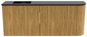Mondiaz Joya 100cm toiletmeubel ronding rechts oak met wastafel faye links zonder kraangat urban