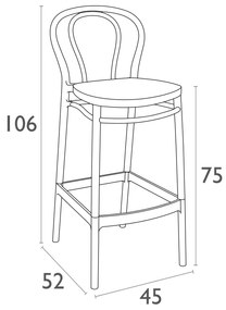 Siesta  Barkruk - 75 cm - Victor - Zwart - Siesta