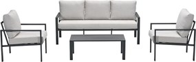 Garden Impressions Durban loungeset 4-delig - donker grijs - desert sand