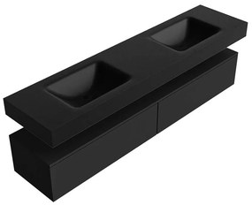 Zaro Alan badmeubel 190cm urban 2 lades met vrijhangende wastafel cloud dubbel 2 kraangaten urban