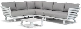 Hoek loungeset 5 personen Aluminium Wit Lifestyle Garden Furniture Santika Sovita