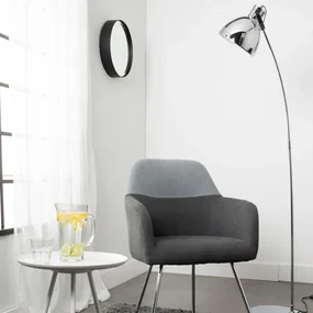 Ronde Spiegel Van Zwart Metaal 75 Cm - 7.5x75cm
