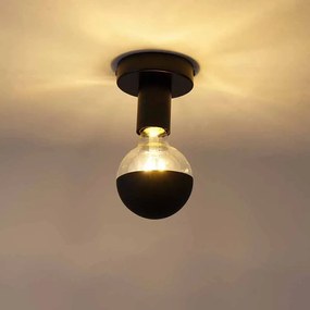 Design plafondlamp zwart met G95 kopspiegel zwart - Facil