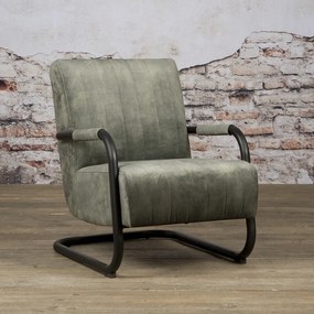 Tower Living Fauteuil Buisframe Lichtblauw Fluweel Riva