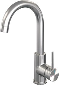 Brauer Stripe wastafelkraan met draaibare ronde uitloop model A RVS geborsteld PVD