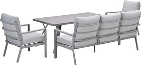 Garden Impressions Senja lounge dining set stoel-bank 4-delig taupe - valley sand