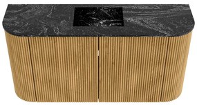 Mondiaz Joya DLux 85cm toiletmeubel ronding links/rechts oak met wastafel faye midden 1 kraangat lava