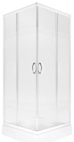 Kerra Xenia douchecabine met douchebak en schuifdeur 80x80cm wit mat