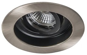 Set van 5 moderne inbouwspots staal - Rondoo