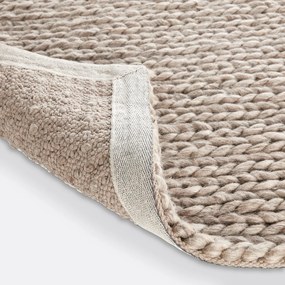 Vierkant wollen vloerkleed met tricot effect, Diano