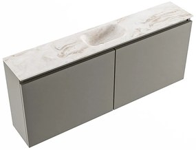 Mondiaz Ture DLux toiletmeubel 120cm smoke met wastafel frappe midden met kraangat