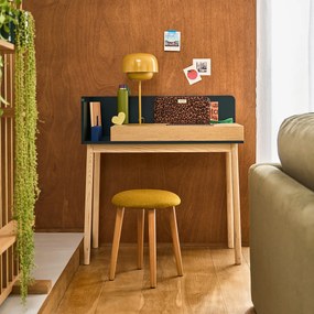 Bureau met 1 lade, eikenfineer, GRAPHY