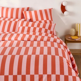 Dekbedovertrek 50% gerecycled katoen, Tabaka rood