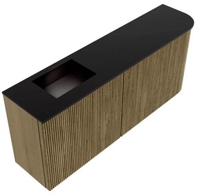 Mondiaz Joya 100cm toiletmeubel ronding rechts dusk met wastafel faye links zonder kraangat urban