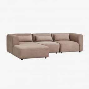 Linker Modulaire Chaise Longue Bank Van 3 Delen Fogler Corduroy Kameelbruin - Sklum