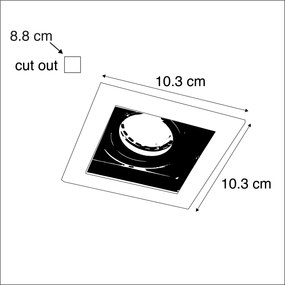 Smart inbouwspot staal incl. Wifi GU10 lichtbron - Carree