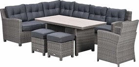 Garden Impressions Jaru lounge dining set 6-delig links - light teak vironwood