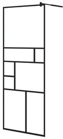 vidaXL Inloopdouchewand 80x195 cm ESG-glas transparant en zwart